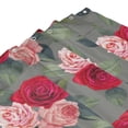 thumbnail image 4 of Shower Curtain, Red Pink Rose Flowers Waterproof Fabric Plastic Shower Curtain, Drying Fast Bathroom Curtain with 9 Buttonholes, Ruffle Shower Curtain 60x72in, 4 of 8