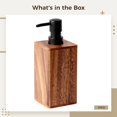 thumbnail image 5 of Wooden Lotion Jar with Pump, Storage Jar for Bathroom, Square Design Shower Gel Jar, Kitchen Hand Soap Jar, Black Plastic Pump, 5 of 5