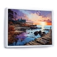 thumbnail image 2 of Designart "Perspective Pastoral Coastal pier Pier art painting IV" Landscapes Floater Framed Canvas Print, 2 of 7