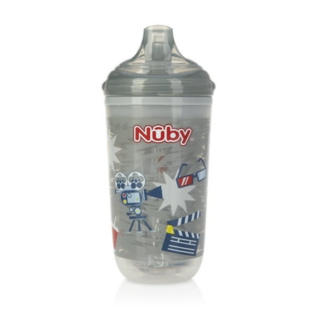 Nuby 10 Oz. No-Spill Insulated Light Up Gray Easy Sippy