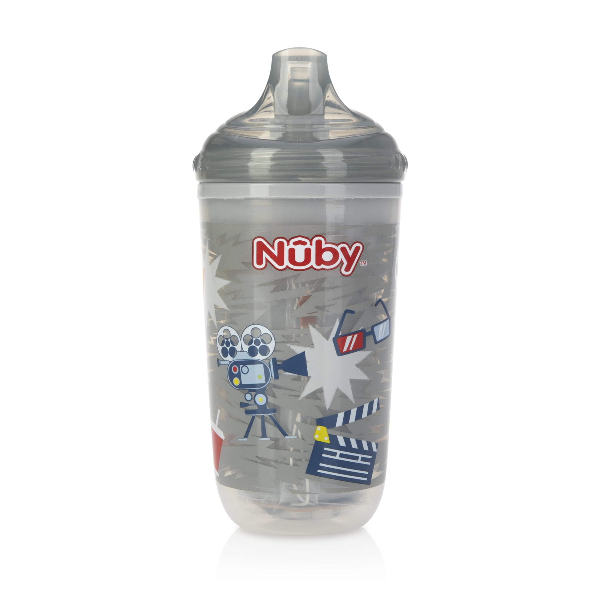 Nuby 10 Oz. No-Spill Insulated Light Up Gray Easy Sippy Cup
