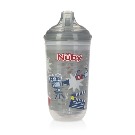 Nuby 10 Oz. No-Spill Insulated Light Up Gray Easy Sippy Cup