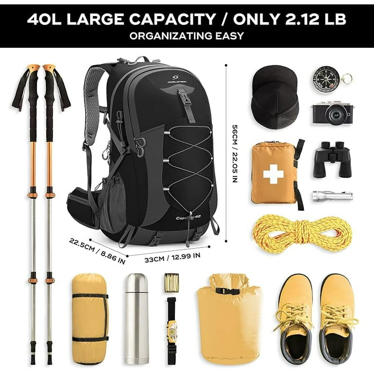 Maelstrom Hiking Backpack,Camping Backpack,40L Waterproof Hiking Daypack with Rain Cover,Lightweight Travel Backpack,Grey - Walmart.com Maelstrom Hiking Backpack,Camping Backpack,40L Waterproof Hiking Daypack with Rain Cover,Lightweight Travel Backpack,Grey - Walmart.com