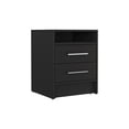 thumbnail image 4 of Knubmt Wood Nightstand with 1 Open Shelf, 2 Drawer Beisde Table for Living Room, Bedroom, Office, Black, 4 of 5