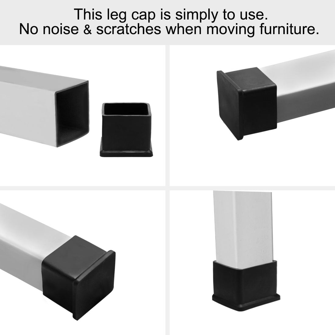 Unique Bargains Rubber Chair Leg Caps End Pad Feet Cover Furniture Slider