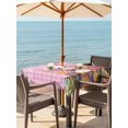 thumbnail image 2 of Pink Easter Bunny Outdoor Tablecloth - 60x60 Inch Square Dining Table Cover, Spring Easter Eggs Chicken Floral Plaid Waterproof Outdoor Table Cloth with Umbrella Hole & Zipper for Picnic/Patio/Party, 2 of 7