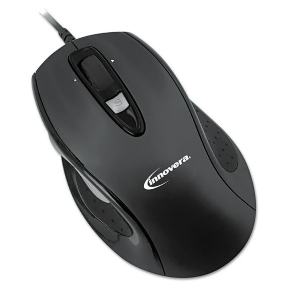 Innovera IVR61014 USB 2.0 Right Hand Use Full-Size Wired Optical Mouse - Black