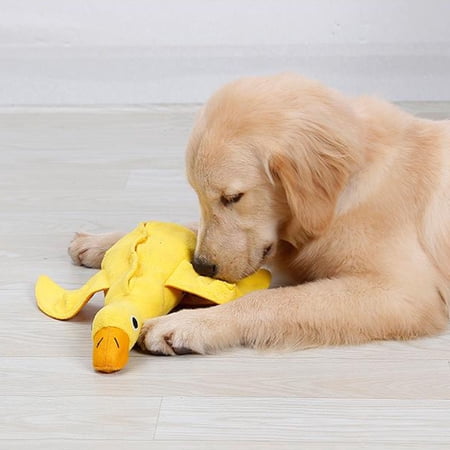 MERRYHAPY Yellow Plush Shape Dog Chew Toy Soft Stuffed Animal Pet Piece