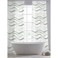 thumbnail image 5 of Sage Green Stripes Sheer Curtains 96 Inch Length 2 Panels Set Window Treatments, Modern Simple Gradient Waves Lines Rod Pocket Semi Curtains for Living Room/Bedroom/Kitchen Décor, 104"W x 96"L, 5 of 7
