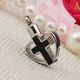 thumbnail image 2 of Esmalte Corazón hueco Religioso Crucifijo Cenizas Cremación Perfume Acero inoxidable Yuyangstore  Colgante en forma de cruz, 2 of 8