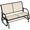 Beige/Dark Grey, variant on PINDEE 2-Person Outdoor Glider Bench, Patio Double Swing Rocking Chair Loveseat w/Powder Coated Steel Frame for Backyard Garden Porch,Blue