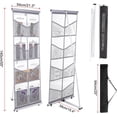 thumbnail image 2 of PATIKIL Portable Magazine Display Racks Floor Standing Double A4 8 Mesh Pockets Brochure Stand Catalog Literature Holder for Hotel, Exhibition, Office, Gray, 2 of 7