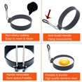 thumbnail image 4 of Upgrade 4" Large Egg Rings Set for Griddle,4 Packs Non-stick Stainless Steel Round Egg Maker Mold Egg Shaper Circle Pancake Ring Omelete Rings Anti-scalding Grill with 1X Oil Brush &1X Egg Separator, 4 of 5