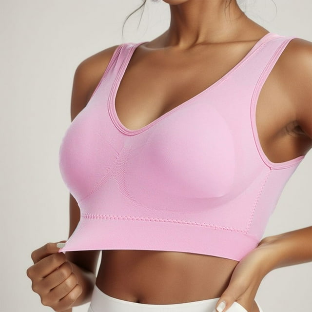 Yoga Bra for Women Seamless MID Solid Color Sports Top with Removable Padding and Breathable Support for Low- Fitness