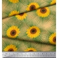 thumbnail image 2 of Soimoi Poly Georgette Fabric Leaves & Sunflower Floral Print Fabric by The Yard 42 Inch Wide, 2 of 3