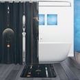 thumbnail image 2 of Rocket Launch Pattern Bathroom Accessory Sets Waterproof Shower Curtain with Anti-Slip Bath Mat Durable Combo, 2 of 7