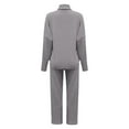 thumbnail image 4 of Usmixi Lounge Set for Women Turtleneck Sweater Matching Sets for Women Winter Soft Knitted Ribbed 2 Piece Outfits Casual Solid Drawstring Elastic Waist Pant Sets Holiday, 4 of 6