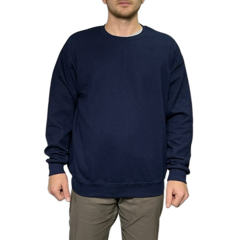 Fruit of the Loom Men's Crew Neck Sweatshirt Irregular Navy