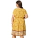 thumbnail image 5 of Women's Plus Size Dress Boho Placed Pattern V Neck Drop Shoulder Drawstring Waist Dresses Yellow 2X, 5 of 7