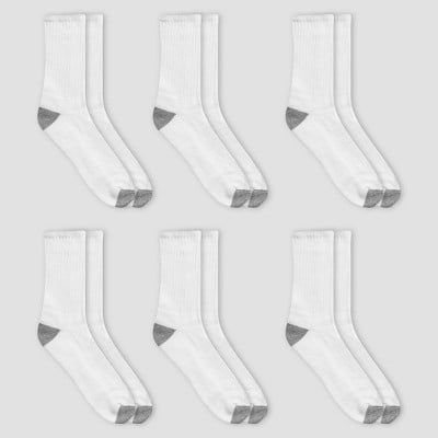 Photo 1 of Men's Fruit of the Loom Breathable 6pk Crew Socks - White 6-12