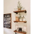thumbnail image 5 of Industrial Pipe Shelves Wall Shelving Rustic Wood Shelf Storage Shelves 3 Tiers Wall Mount Pipe Design DIY Shelf Retro Wall Shelving (Black, 24" L), 5 of 6