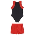 thumbnail image 6 of iiniim Boys Gymnastics Leotard Sleeveless Training Unitard Jumpsuit with Shorts Sets 6-16 Red 12, 6 of 7