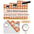 thumbnail image 6 of Orange Blackout Curtains, Light Blocking Print Window Curtains, Country French Rustic Buffalo Plaid Modern Art Thermal Insulated Window Drapes for Living Room Kitchen Cafe 2 Panels, 84"W x 84"L, 6 of 9