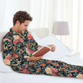 thumbnail image 5 of KLL Rose Flowers Sleepwear Mens Flannel Pajamas,Long Cotton Pj Set, 5 of 7