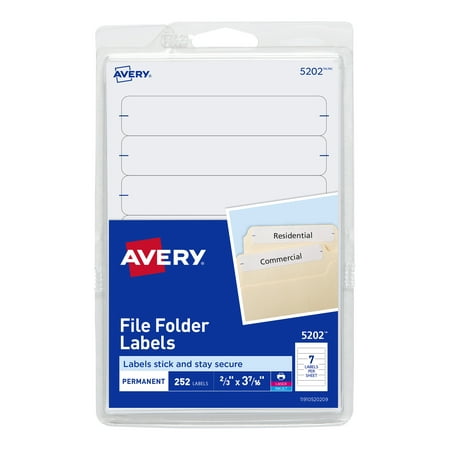 Avery File Folder Labels, Permanent Adhesive, 1/3