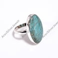thumbnail image 4 of Natural Large Oval Green Amazonite Stone 925 Sterling Silver Statement Ring for Men and Women, 4 of 5