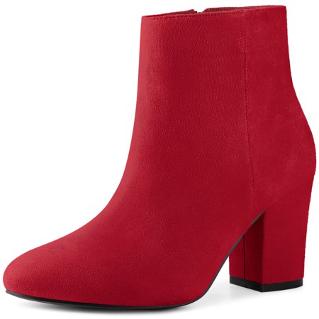 

Unique Bargains Women s Round Toe Chunky Heels Ankle Boots