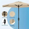 thumbnail image 2 of Patio Umbrella – 7.5FT Outdoor – 6 Ribs & Iron Frame – UPF 50+ UV Protection – Waterproof Canopy – Deck, Pool, Backyard, Lawn & Balcony, 2 of 4