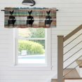 thumbnail image 5 of Farm Animal Valances for Windows, Rod Pocket Kitchen Valance Curtains - Soft & Washable Small Window Treatment for Living Room, Bathroom, Cow Pig Chicken Vintage Wood Grain 42x12inch, 1 Panel, 5 of 9