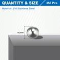 thumbnail image 2 of 2mm Bearing Balls, 350 Pcs 316 Stainless Steel G200 Precision Balls, 2 of 6