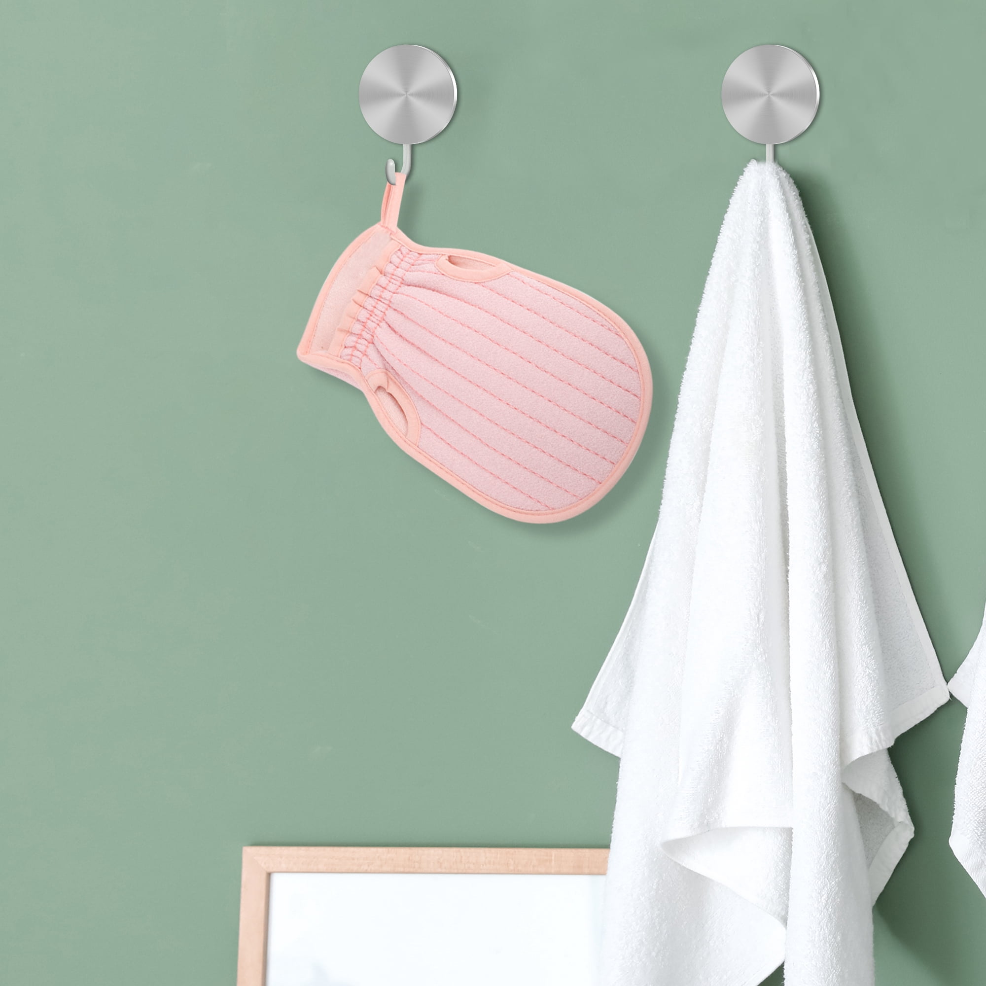 Unique Bargains Double-sided Bath Towel for Bathroom 5.51"x9.06" 1 Pc Pink
