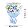thumbnail image 3 of Blue and White Crochet Bouquet - Hand Knitted Rose & Heart Floral Arrangement, Home Decor, Anniversary Gift (35x25cm), 3 of 6