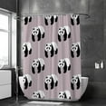 thumbnail image 2 of Coolnut Bath Shower Curtain Liners Pandas On Old Pink 66x72in Polyester Waterproof with 12 Curtain Hooks, 2 of 6