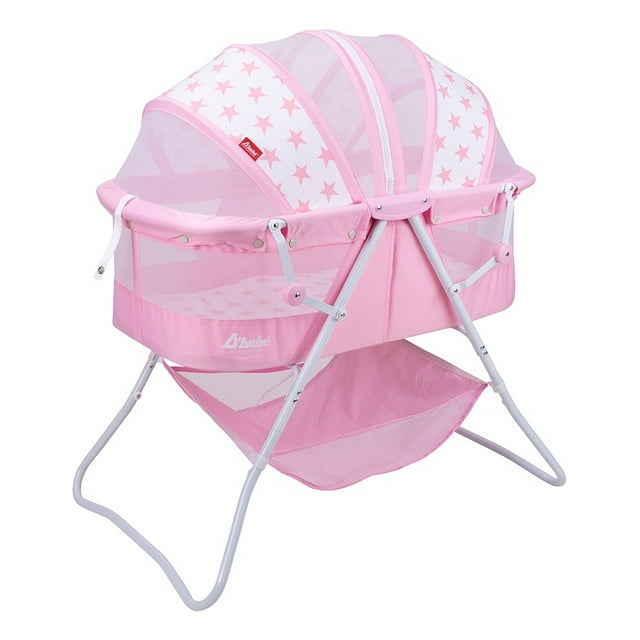 Cuna Moisés D Bebé Siesta Bambineto Plegable Rosa AEIOU