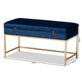 thumbnail image 2 of Bowery Hill Bleu Marine Or Fini Métal Grand Pouf, 2 of 10