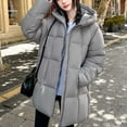 thumbnail image 5 of SELONE Women's Winter Coats Knee Length with Hood Fleece Jacket Zipper Long Sleeve Outerwear with Pockets Soild Tops L, 5 of 9