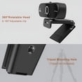 thumbnail image 3 of 1080P Full HD Webcam with Privacy Cover, Tripod,Wide Angle Lens,Active Light Correction,Plug and  USB Webcam for PC, Desktop, Laptop,, 3 of 7