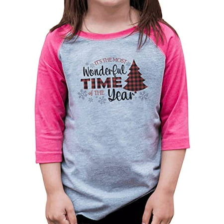 

7 ate 9 Apparel Kids Merry Christmas Shirts - Most Wonderful Time of The Year - Pink Shirt 5T