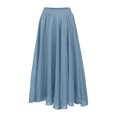 thumbnail image 3 of Ladies Girls Solid Color Elastic Waist Long Flowing Bosimi Casual Dress Table Skirts for Rectangle Tables 6ft Desk Skirt Ruched Skirt Rave Skirt Floral Skirt Winter Skirts for Women Western Skirt Jean, 3 of 7