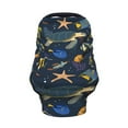 thumbnail image 2 of Fotbe Undersea Animals Pattern Car Seat Covers for Babies, Nursing Breastfeeding Cover Infant Carseat Canopy, Soft Stretchy Carrier Cover, 2 of 9