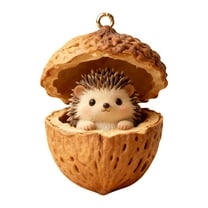 Cute Nut Animal Shaped Hanging Pendant, Acrylic Animal Christmas Ornaments, 3.1 inch Forest Animal Christmas Ornaments, Personalized Christmas Ornament for Xmas Tree,Gift, Home Decor(Brown5,3.1x3.1")