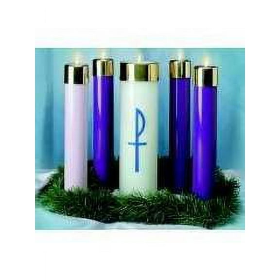 Candle-Advent-Emitte Elite Lite Candela Set-4 Blue W/O Christ Candle (12  X 2 5/8 ) (#Cm24)