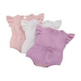 thumbnail image 2 of Newborn Infant Baby Girls Knit Ruffle Sleeveless Drawstring Romper Sweater Suit White 12-18 Months, 2 of 6