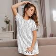 thumbnail image 3 of Gukieu Poodle Dog Print Women's Nightgown, A-line Round Neck Short-sleeved Nightgown Pajamas Home Wear Suitable for Home and Outing, 3 of 6