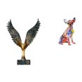 thumbnail image 1 of Estatua de perro de resina con extendidas, escultura Feng Shui, adorno decorativo colorido para cachorro, artesanía multicolor, coleccionable, an, 1 of 8