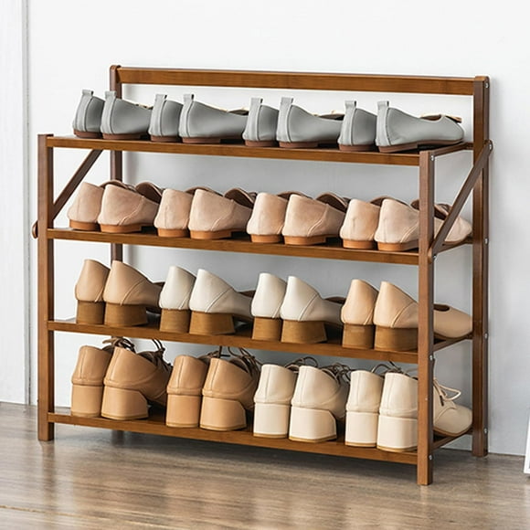 Zapatera Plegable, Organizador de Zapatos de Instalación Libre, Zapatera de 4 Niveles para 12-16 Pares, para Almacenar y Guardar Los Zapatos, Organizador para Armario, Pasillo, Dormitorio